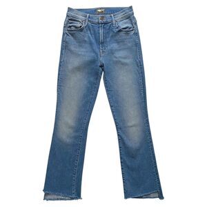 Mother Jeans Insider Crop Step Fray Stretch Straight Leg Shoot To Thrill Size 25